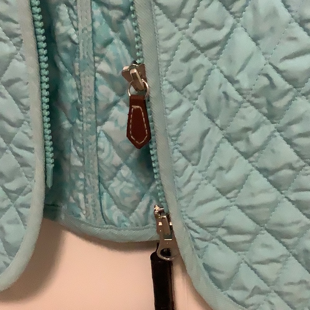 Talbots Vest Small Teal Zip Front % Polyester Vin… - image 2